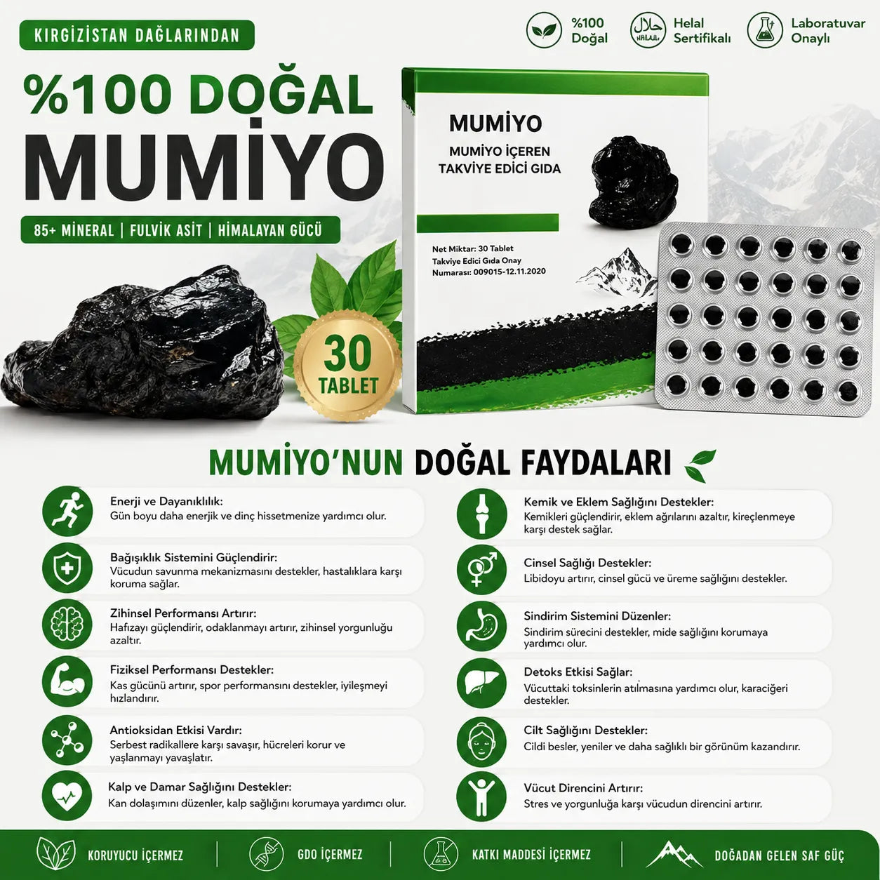 Mumio™ - %100 Doğal Mumiyo Tablet 30'lu